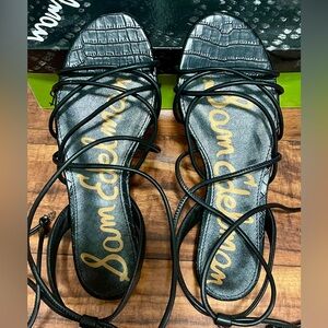 Sam Edelman Black Strappy Sandals 🐊